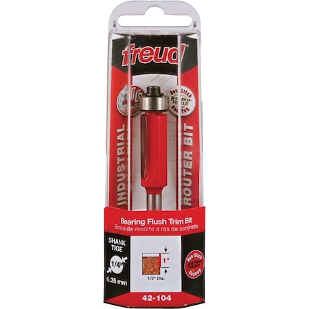 Freud 1/2'' x 1'' 2-Cutter Flush Trim Router Bit 42-104