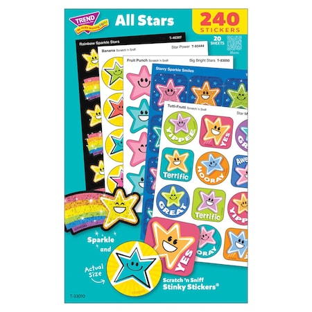 Trend All Stars Mixed Stickers Variety Pack, 240-Piece Set T33010