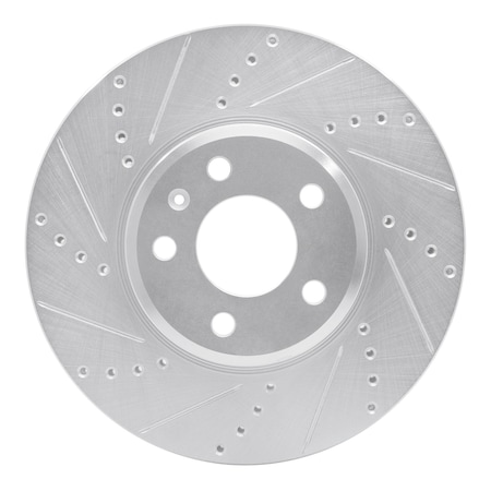 Dynamic Friction Co DFC Brake Rotor - Drilled and Slotted - Silver 631-73086L