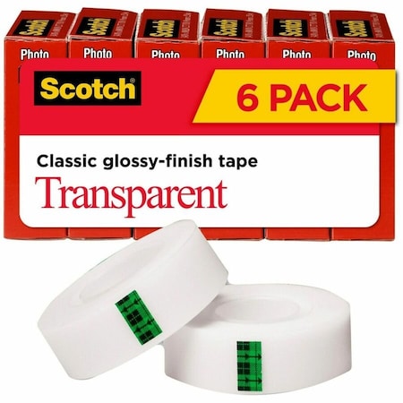 Scotch Tape, Rl, Trans, 3/4X1000, PK6 600K6
