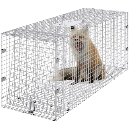 Vevor Live Animal Cage Trap 42" x 16" x 18" Humane Cat Trap Cats Squirrels Mouse LB-33A