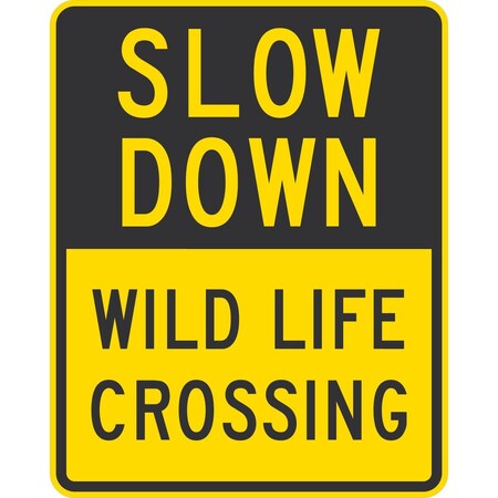 Lyle Slow Down Wild Life Crossing, 24x30, High Intensity Prismatic, Yellow G-14111-HI_24x30
