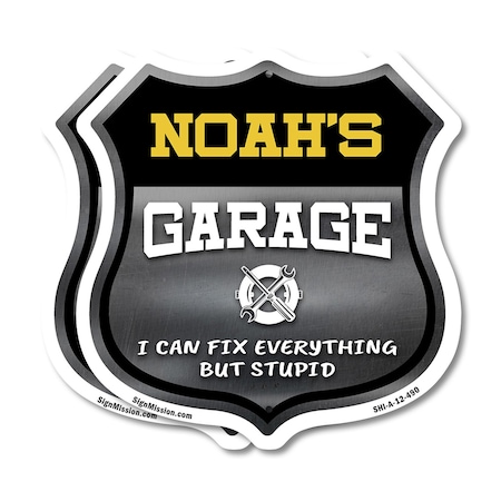 Signmission Noah's Garage I Can Fix Everything But Stupid, 12 inch X 12 inch, Plastic Sign, 2PK SHI-P-2PACK-12-490-NOAH
