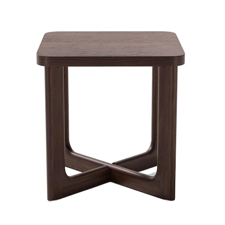 Homeroots 24" Brown Wood Square Cross Legs End Table 691645