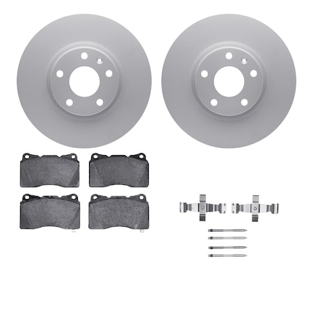 Dynamic Friction Co DFC GEOSPEC Coated Rotors with 5000 Brake Pads - Ceramic and Hardware 4512-47096