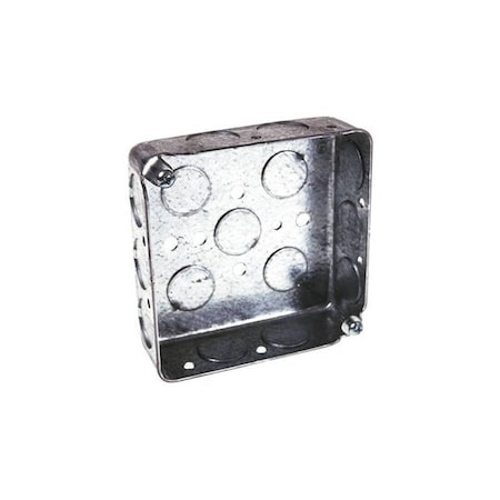 Raco 4 in. Square Box Drawn 1-1/4 in. Deep with Fifteen 1/2 in. KO's Gray 185