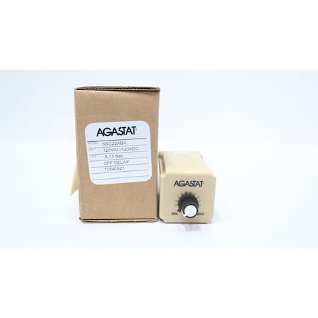 Agastat TIME DELAY RELAY 0.5-15SEC 120V-AC/DC SSC22ABA