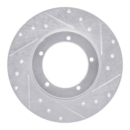 Dynamic Friction Co DFC Brake Rotor - Drilled and Slotted - Silver 631-02000R