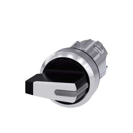 Siemens Illuminable selector switch, 22 mm, round, shiny metal, white 3SU1052-2FL60-0AA0-ZY19