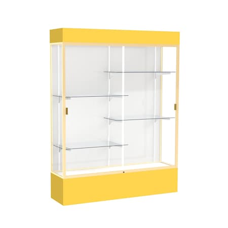 Ghent Lighted Floor Display Case 60x80x16, White, Champange 3175WB-GD-GR