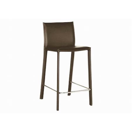 Wholesale Interiors ALC-1822A-65 Brown Brown Leather Counter Stool - Pack of 2, 2PK 878445000493