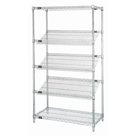 Quantum Storage Systems WIRE SLANTED SHELF UNIT 5 SHELVES 1836SL6C