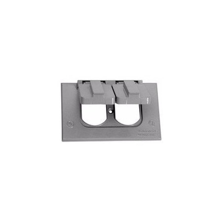 Eaton Weatherproof Cover, Switch Box Type, 1 Gang Gang, Die cast aluminum, Duplex Receptacle Cover Type TP7208