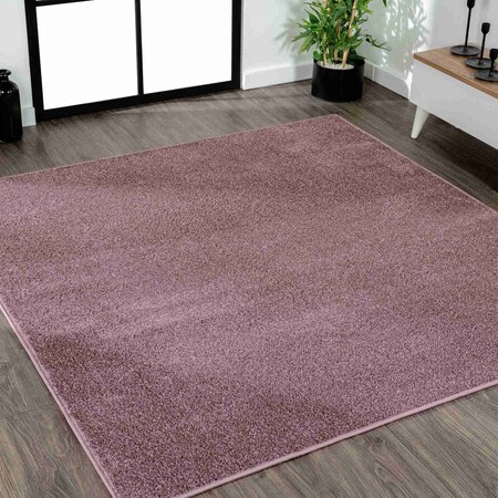Jonathan Y Haze Solid Low-Pile Light Purple 5 ft Square Area Rug SEU100R-5SQ