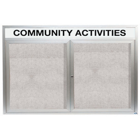 Aarco Outdoor Enclosed Bulletin Board w/ Al Frame Header, Clear Satin Anodized Finish, Neutral 48''Hx72''W ODCC4872RH