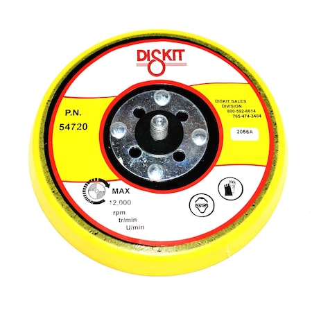 Diskit Gripit Abrasive Sanding Pad 54720: Soft, 5", PSA, 0 Hole, Standard Profile MADE IN USA 54720