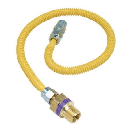 Brasscraft CSSL47R-36 P Gas Connector, 1/2 x 3/8 in, Stainless Steel, 36 in L 10YE52V036B