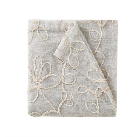 Homeroots Set of Two 96" Tan Floral Embroidered Window Panels, 2PK 473418