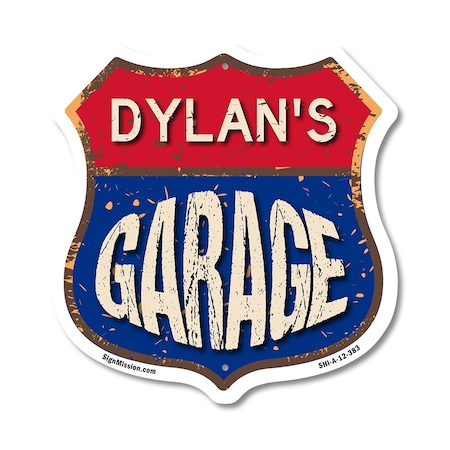Signmission Dylan's Garage, 12 Inch X 12 Inch, Aluminum Metal Sign SHI-A-12-383-DYLAN