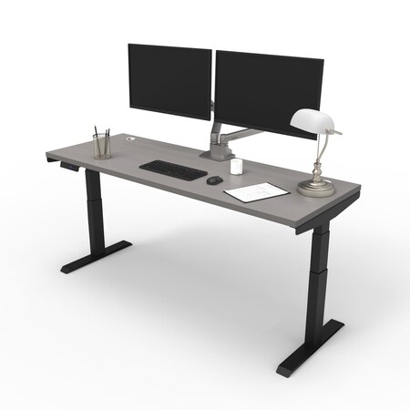 We'Re It Electric Sit Stand Desk, 46.25 H, 24 W X Laminate wood, metal, Black, Sarum Twill VL23BLK7224-8827