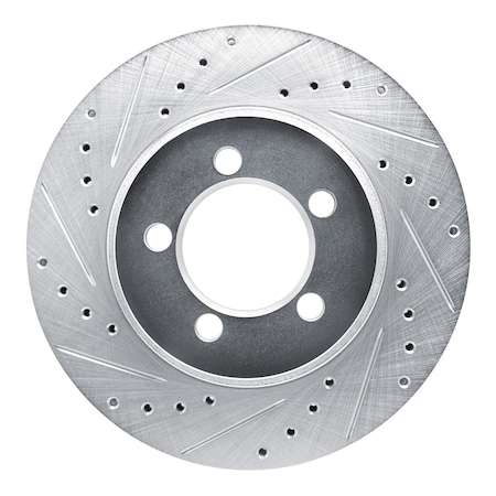 Dynamic Friction Co DFC Brake Rotor - Drilled and Slotted - Silver 631-40002L