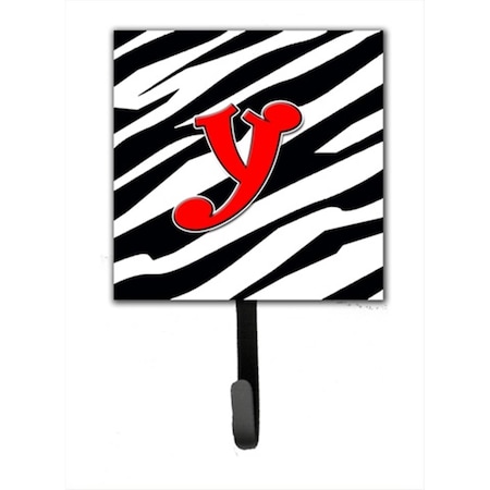 Carolines Treasures Letter Y Initial Monogram - Zebra Red Leash Holder Or Key Hook CJ1024-YSH4