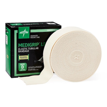 Medline Medigrip LF Elastic Tubular Support Bandage for Large Arms or Legs, Size D: 3in W (7.62 cm) x 11 yd. MSC9503LF