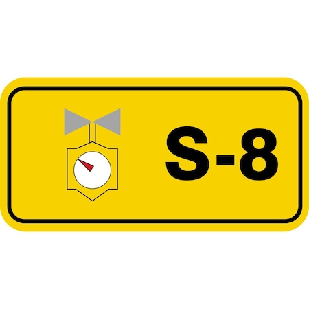 Accuform Energy Source ID Tag, S-8 Steam, 1.5in x 3in, Adhesive Dura-Poly, 5PK TDJ308XVM