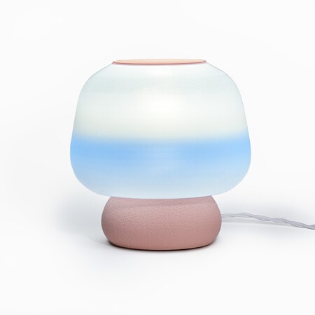 Jonathan Y Portobello 10 in. Modern Classic Plant-Based Filament Dimmable LED 3D Printed Mushroom Table Lamp Bl USA1004B