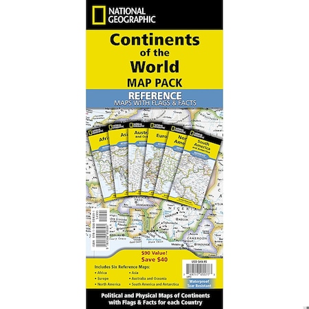 National Geographic Continents of the World, Flags and Facts, Map Pack Bundle, Folded RE01021236B