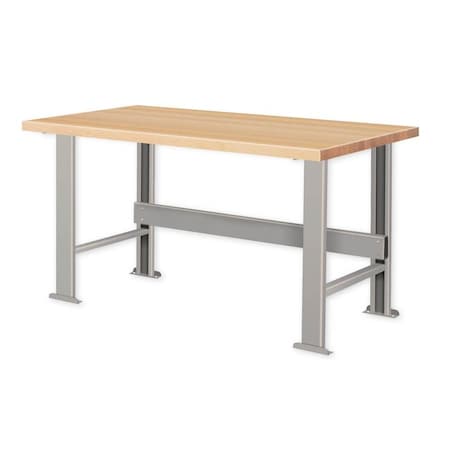 Pucel Hardwood Top KD Workbench, 48 in W x 36 in D x 34 in H, Gray W-3648-KD