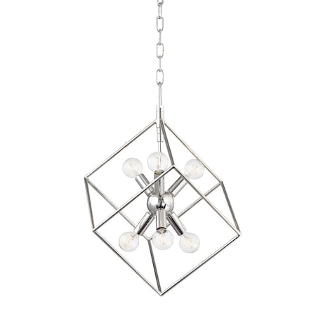 Hudson Valley Lighting Roundout 6 Light Pendant 16.75 In. Polished Nickel 1215-PN