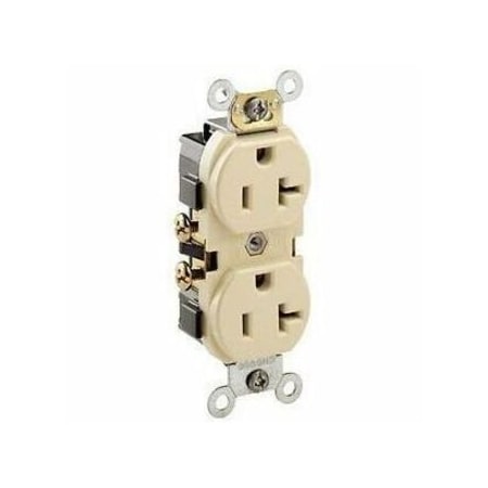 Leviton Commercial Grade Duplex Receptacle, 20 Amp, 125 Volt CR020-I