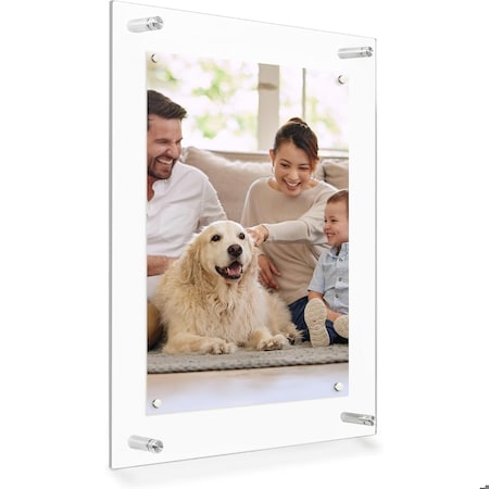 Fab Glass And Mirror Single Acrylic Magnet Wall Frame Size: 14in x14in for Art 12in x12in Chrome F1AC3M14X14CH