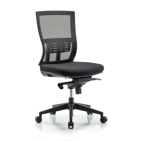 Blue Ridge Ergonomics Desk Chair Modern Mesh Chair, C2, Casters, No Arms, 18-1/2" to 21-1/2" Height, Mesh, Black BR-MOD-MDHCH-RG-C2-A0-RC