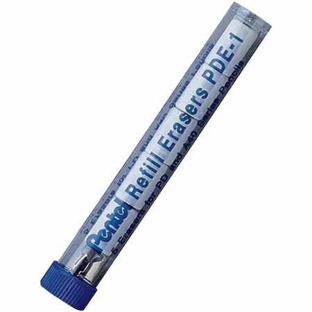 Pentel Eraser Refill, Wht, Polyvinyl Chloride, PK5 PENPDE1