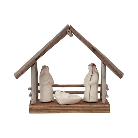 Creative Co-Op Multicolored Mache Nativity Table Decor 7 in. XM9418