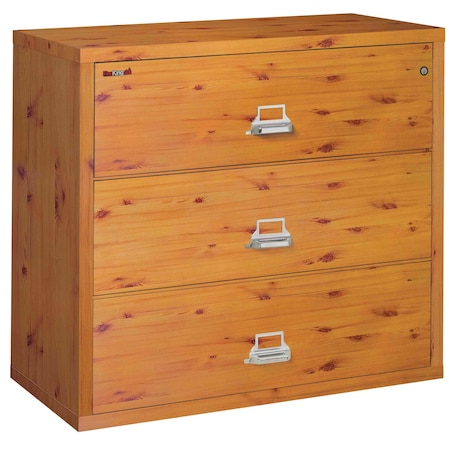 Fireking 3 Drawer, 1 Hr Fire & impact rated, 44" wide lateral Knotty Pine 3-4422-CKP