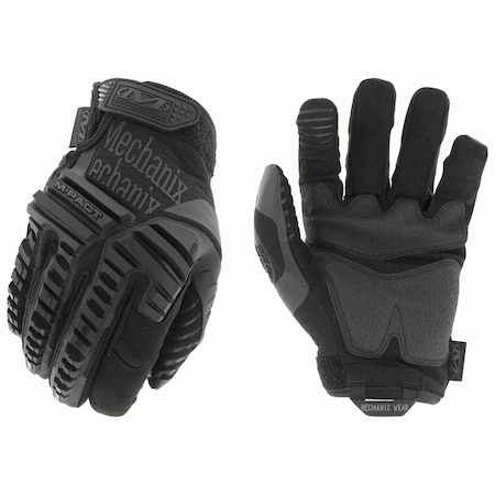Mechanix Wear Tactical Gloves, Synthetic Leather Palm, 7 in Length, Hook-and-Loop Cuff, Full Finger, Black, Size S MPT-55-008