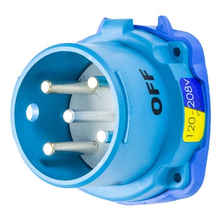 Meltric DS30 INLET POLY BLUE SIZE 3 TYPE 3R 3P+N+G 30 A 120/208 VAC 60 Hz NO AUX 33-38167