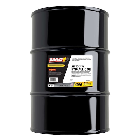 Mag 1 55 gal Drum, Hydraulic Oil, 32 ISO Viscosity, Not Specified SAE MAG62861