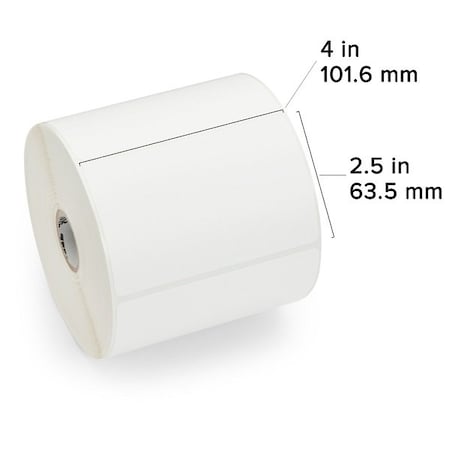 Zebra Zebra Direct Thermal Label, Paper, 4" x 2.5", Z-Select 4000D, 1" Core, 1000 labels/Roll, 6PK 10010048