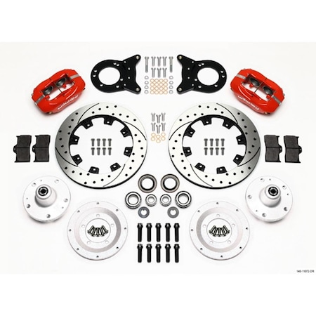 Wilwood 140-11072-DR Front Disc Brake Kit for 1965-1969 Ford Mustang, Red WIL140-11072-DR
