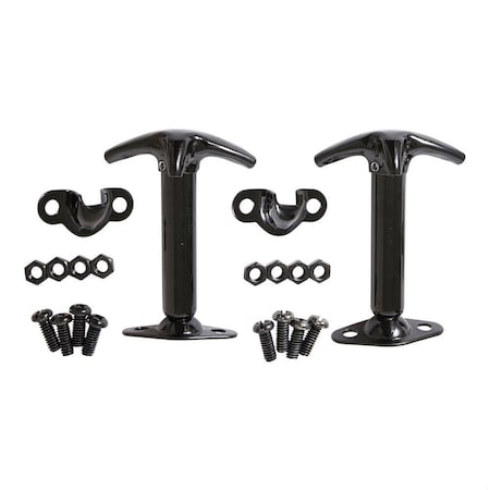 Smittybilt 4195 CJ & WRANGLER YJ HOOD CATCH KIT  BLACK 7601