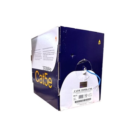 Wavenet Cat5e-350 MHz, 4 Twisted Pairs, 24 AWG, Unshielded, Riser Jacket, Blue 1000ft Box CAT5E-350-RISER-1000-BLUE