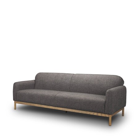Homeroots 90" Gray Fabric Sofa With Brown Legs 607331