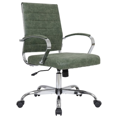 Leisuremod Benmar Leather Office Chair, Green BO19GL