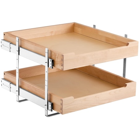 Vevor 2 Tier Pull Out Cabinet Organizer Soft Close Slide Out Wood Drawer 20"W x 21"D SKU-5