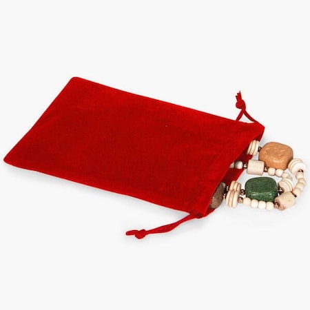 Nashville Wraps Red Velour Jewelry Bags with Drawstrings, 4x5.5, 100PK 95612