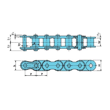 Tsubaki Roller Chain, Riveted, 40PC ANSI, 10 ft. 40PC